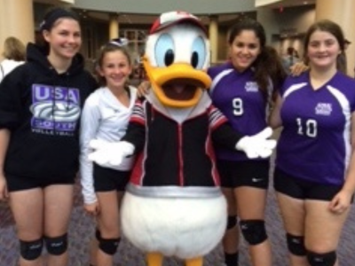little spikers players with Donald Duck