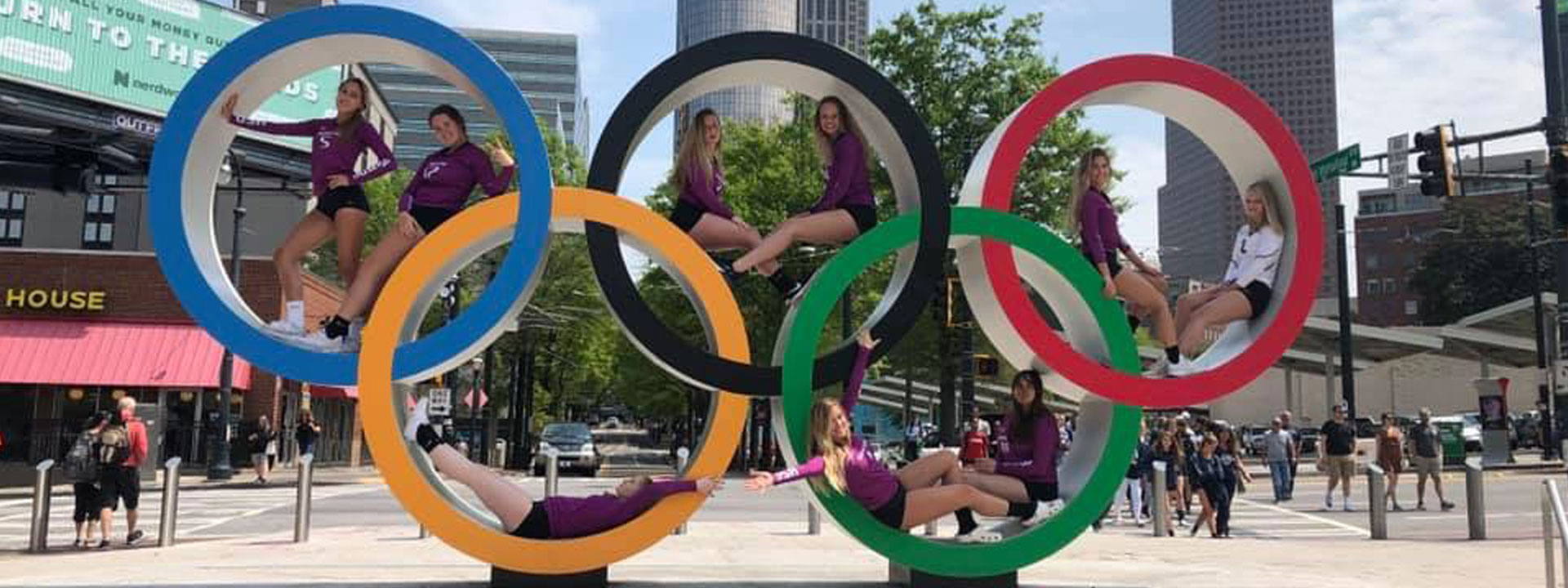 Players from USA South Club at Olympics Street Sign